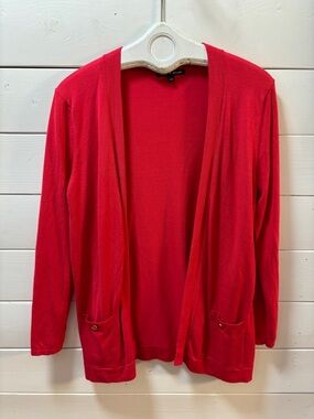 CABLE & GAUGE Red Open Front Cardigan Size L